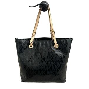 Michael Kors Large Black Patent Jet Set Tote